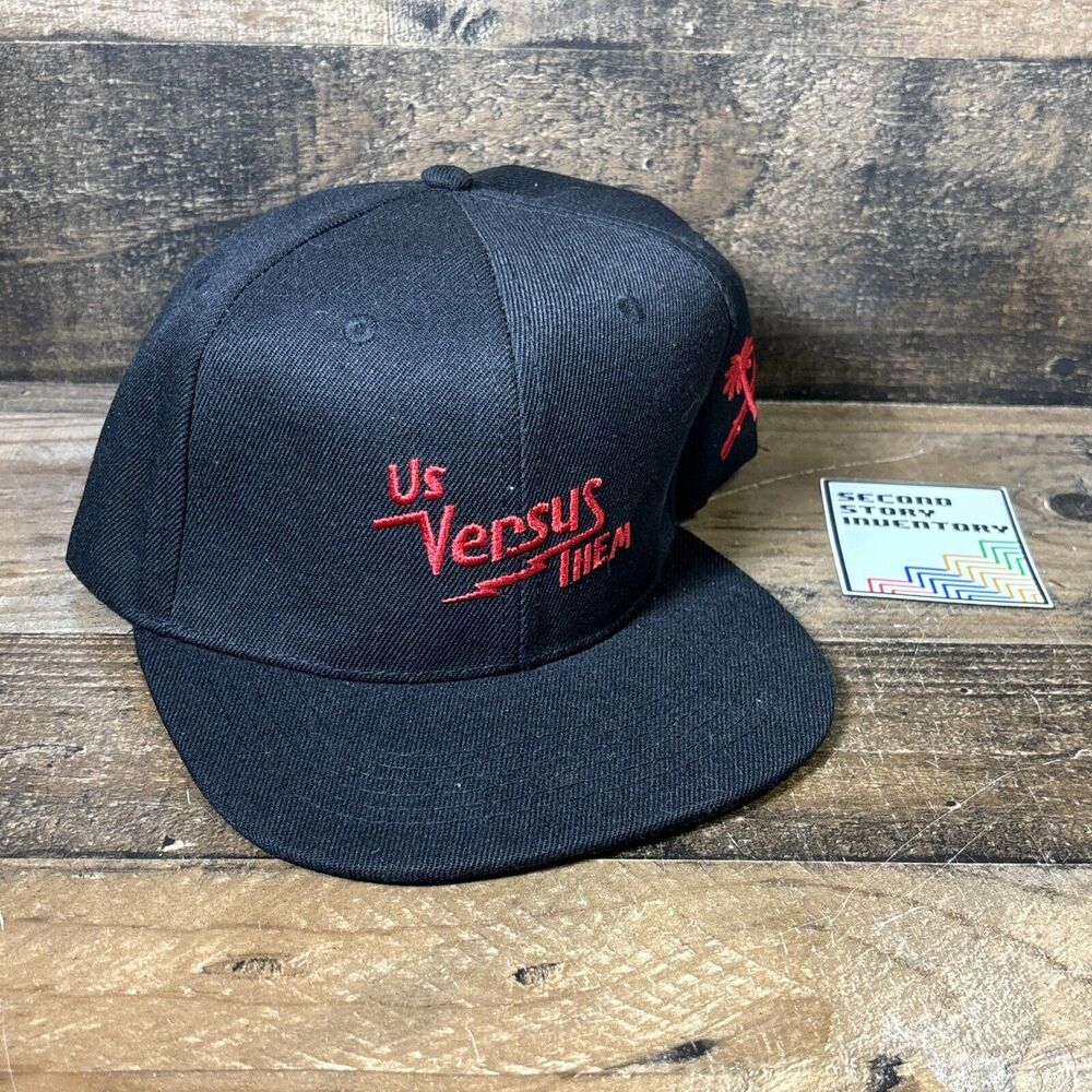 Us Versus Them Snapback Cap Hat Adjustable Black Red Logo